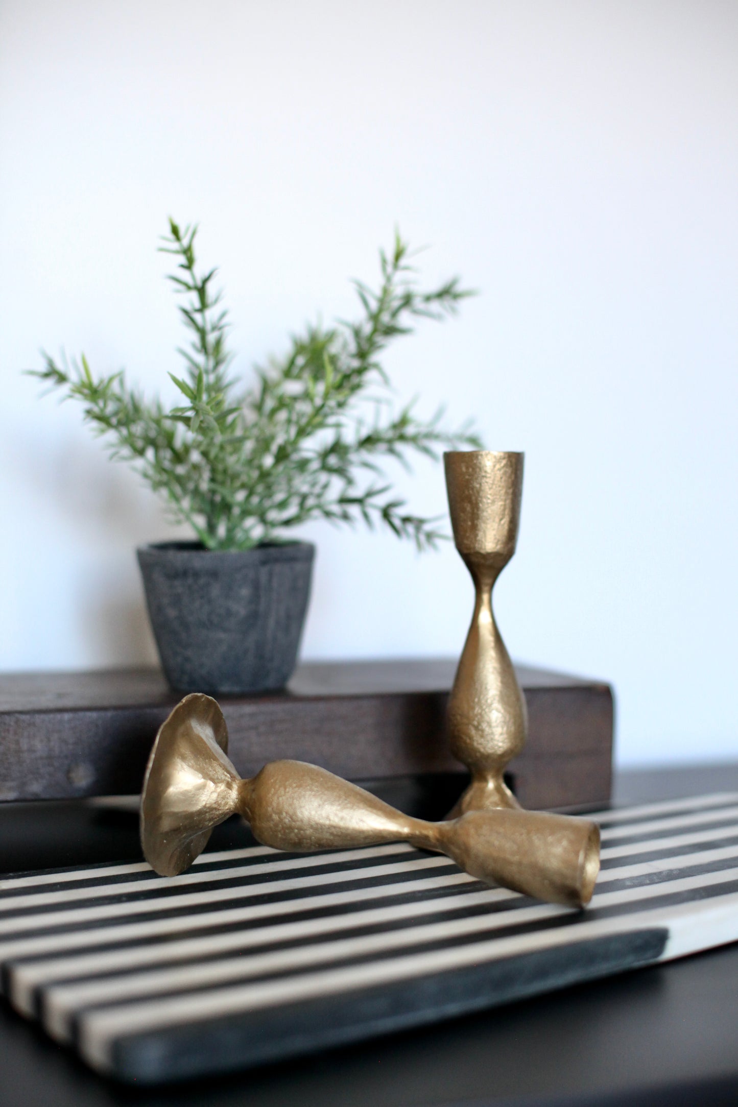 Metal Taper Holder with Antique Finish