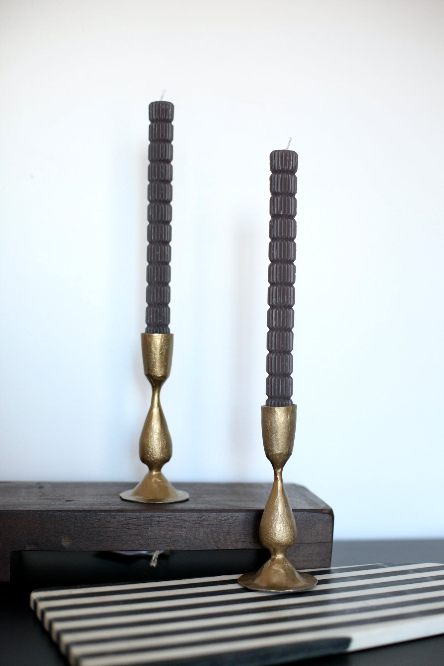 Metal Taper Holder with Antique Finish