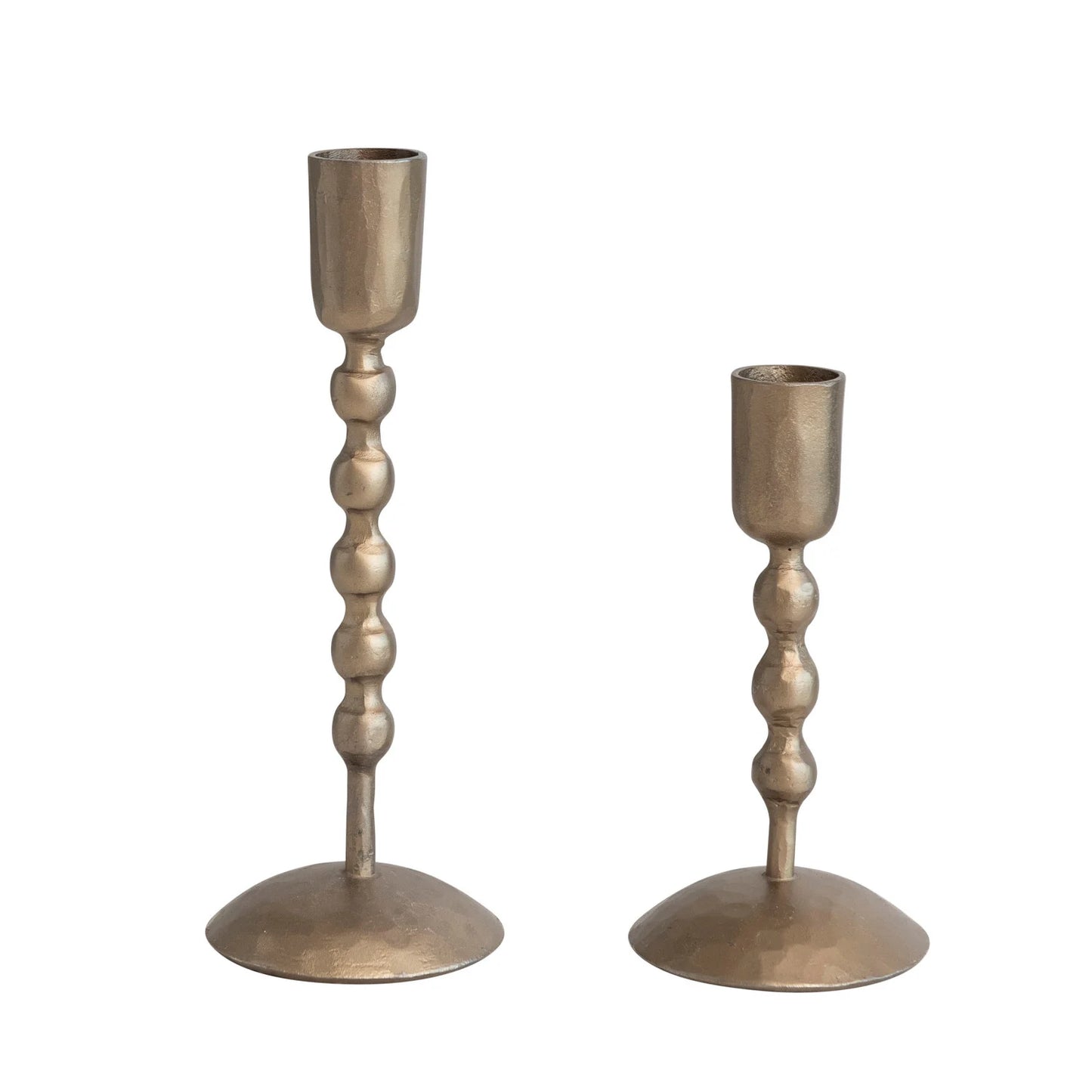 Antique Brass Taper Holders | Set of 2